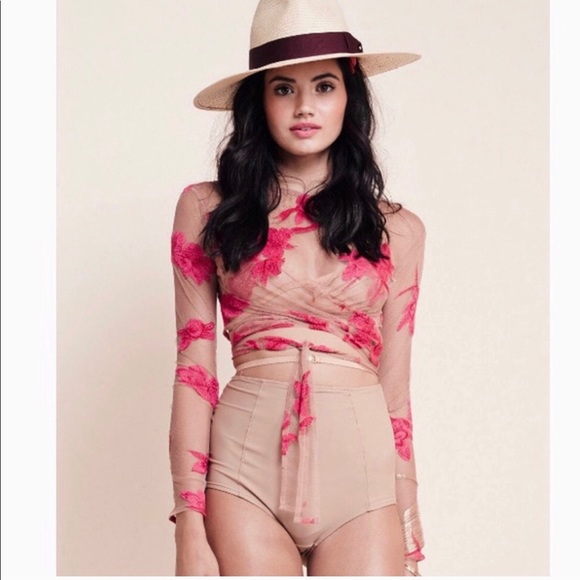 For Love And Lemons Tops - For love & lemons red orchid crop top xs
